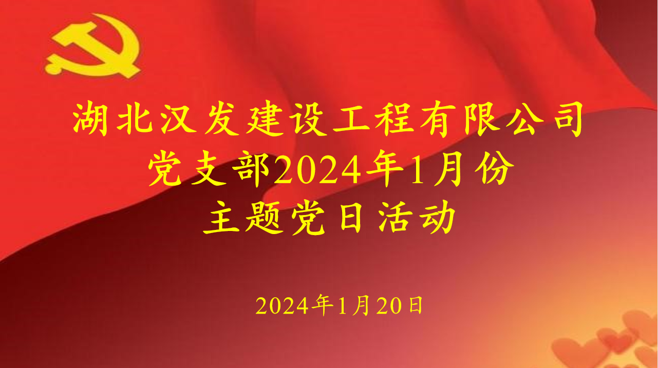 汉发建设党支部开展1月份主题党日活动